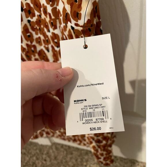 Nine West Printed Sleeveless Blouse Size Large - Picture 6 of 6